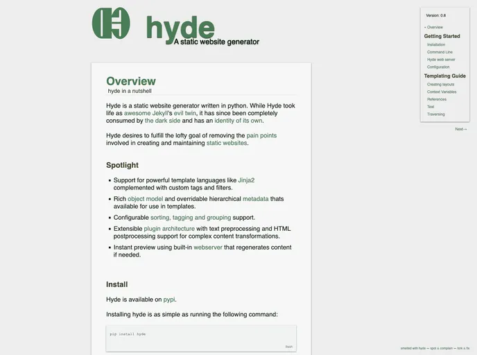 screenshot of Hyde