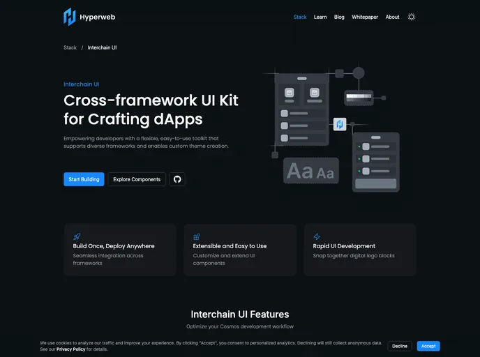 screenshot of Interchain UI