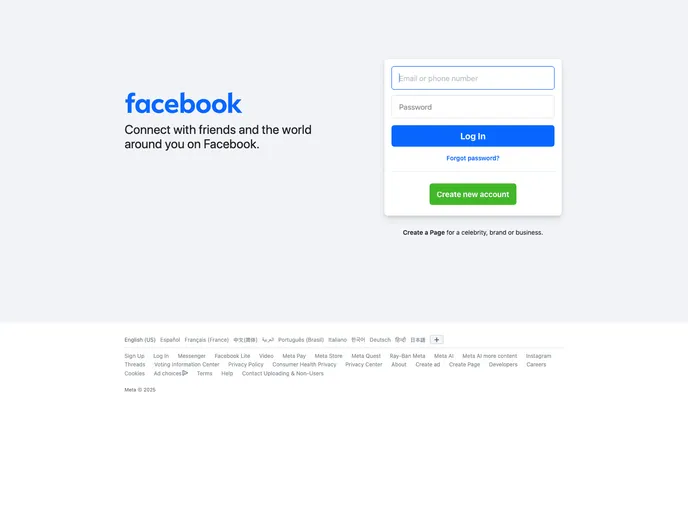 screenshot of Facebook Phishing