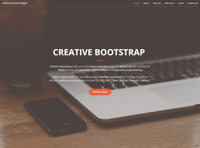 screenshot of Creative Bootstrap
