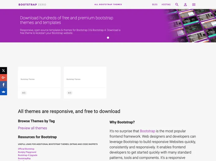 screenshot of Bootstrap Zero