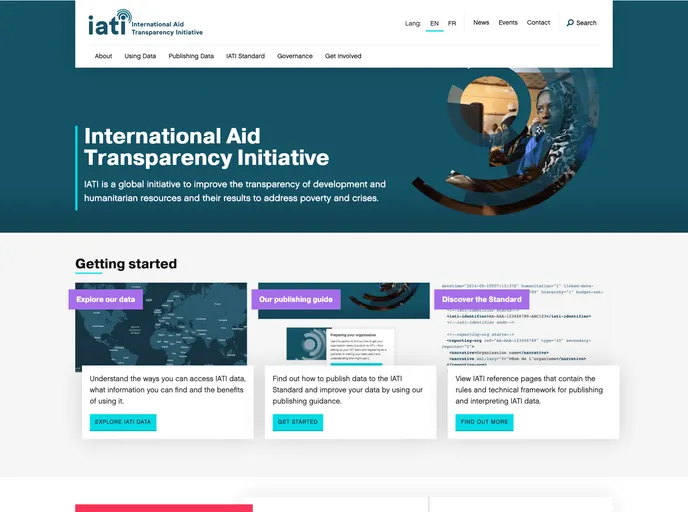 screenshot of IATI Standard SSOT