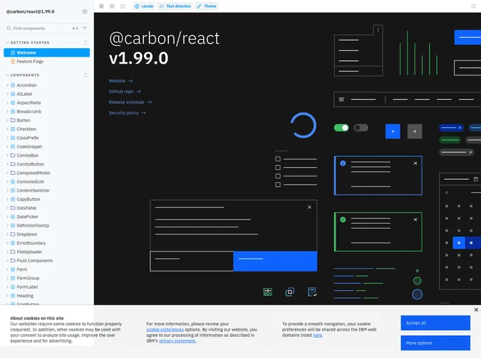 Carbon Components React screenshot