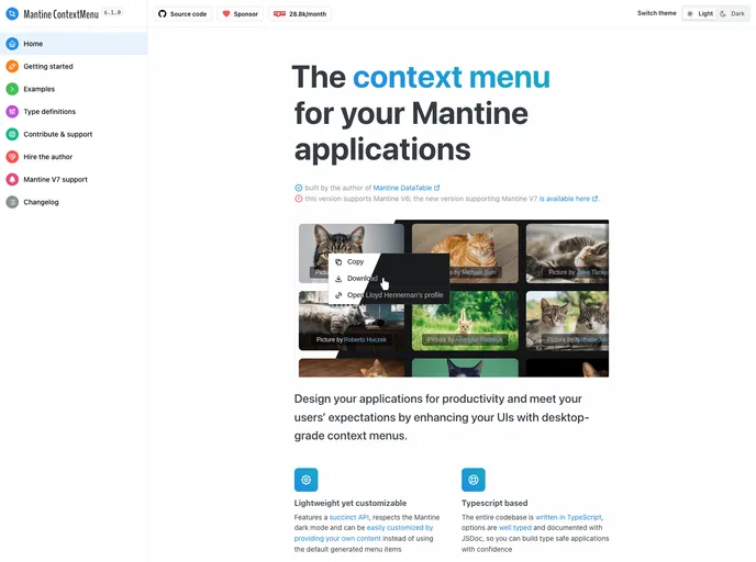 Mantine Contextmenu V6 screenshot