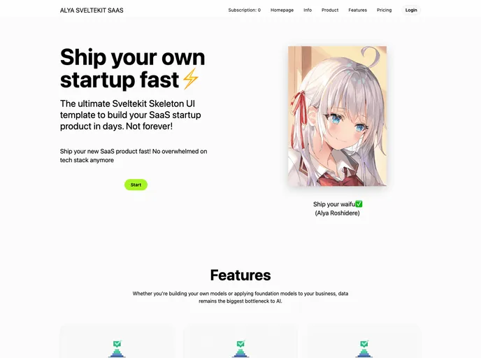 screenshot of Alya_Sveltekit_SaaS