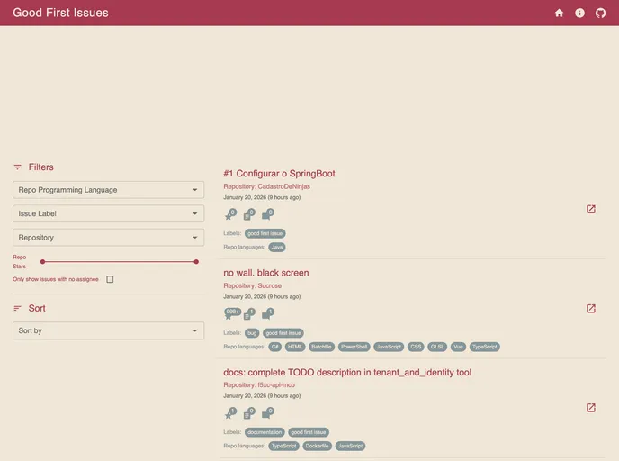 Goodfirstissues screenshot