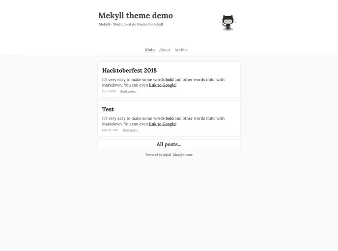 screenshot of Mekyll