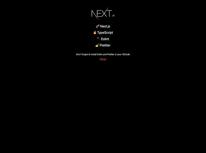 screenshot of Next Ts Eslint Prettier