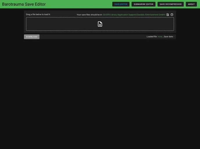 screenshot of Baro Save Editor