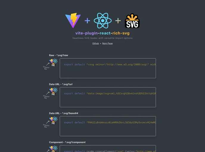 Vite Plugin React Rich Svg screenshot