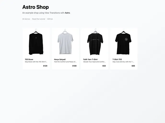 screenshot of Astro Shop