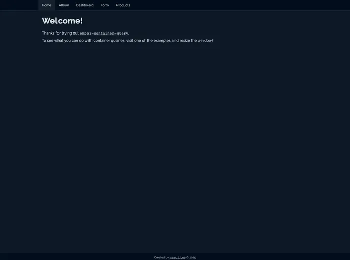 screenshot of Ember Container Query