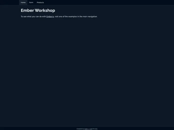 screenshot of Ember Workshop