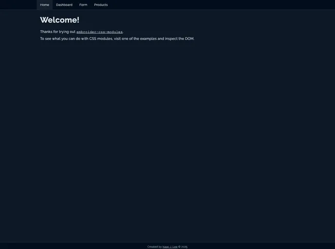 screenshot of Embroider Css Modules