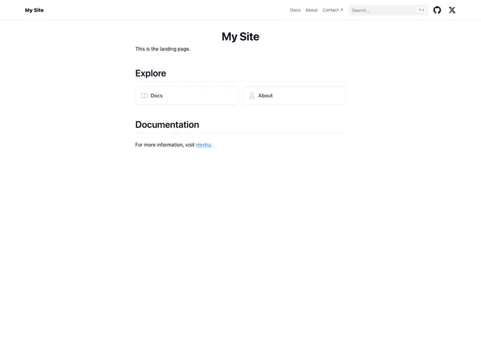 screenshot of Hextra Starter Template