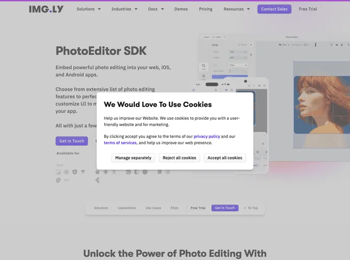 screenshot of Pesdk React Native