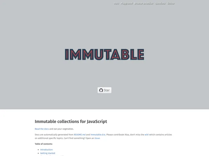 Immutable Js screenshot