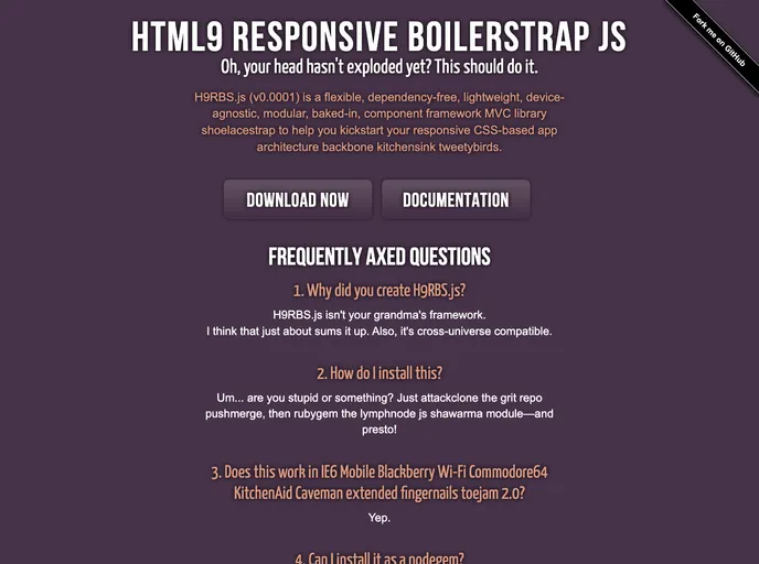 screenshot of HTML9 Responsive Boilerstrap Js