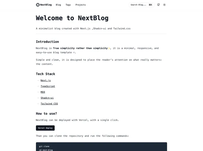 screenshot of Next Blog