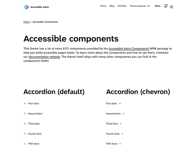 Accessible Astro Components