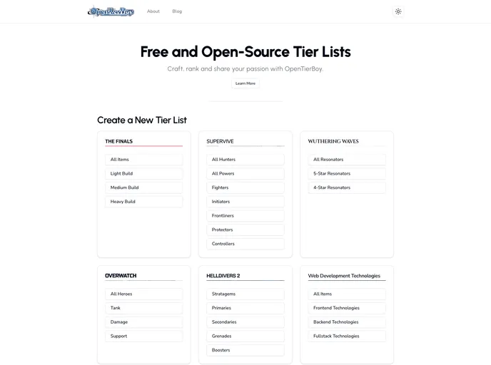 Opentierboy screenshot