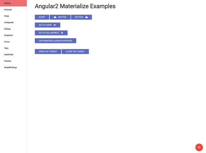 screenshot of Angular2 Materialize