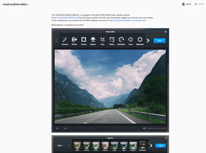 screenshot of Creative Photo Editor