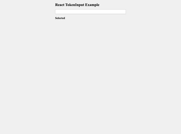 screenshot of React Tokeninput