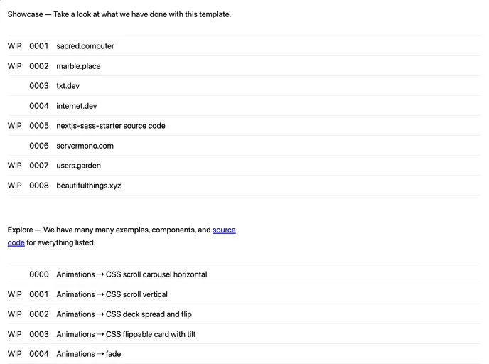 screenshot of Nextjs Sass Starter