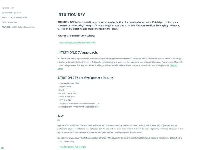 screenshot of INTUITION