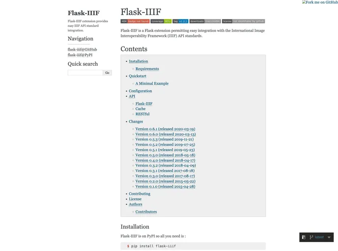 screenshot of Flask Iiif