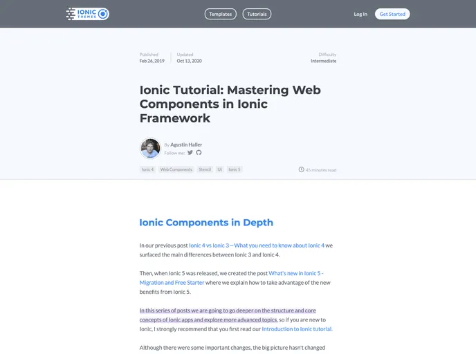 screenshot of Ionic Custom Components