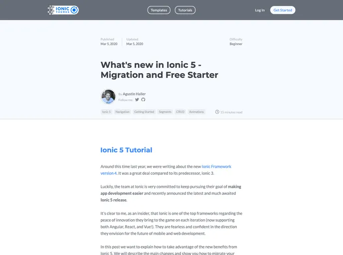screenshot of Ionic5 Starter App Tutorial