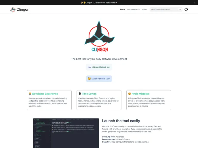screenshot of Clingon