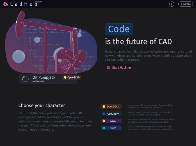 Cadhub screenshot