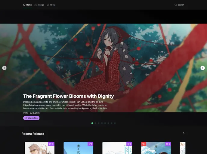 screenshot of Anime Nuxt App