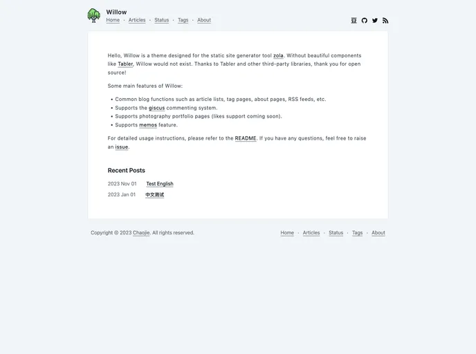 screenshot of Willow