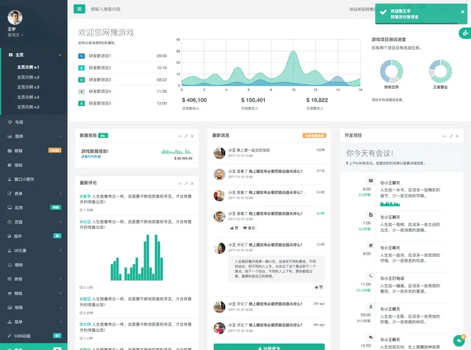 screenshot of InspiniaAdmin