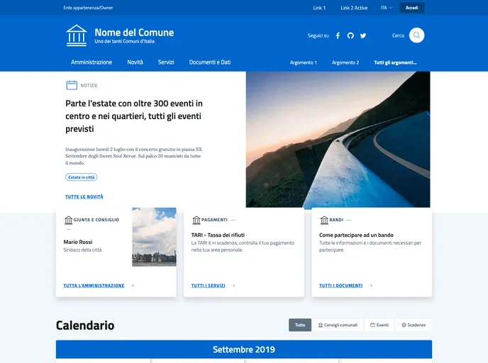 screenshot of Design Italia Gatsby Starterkit