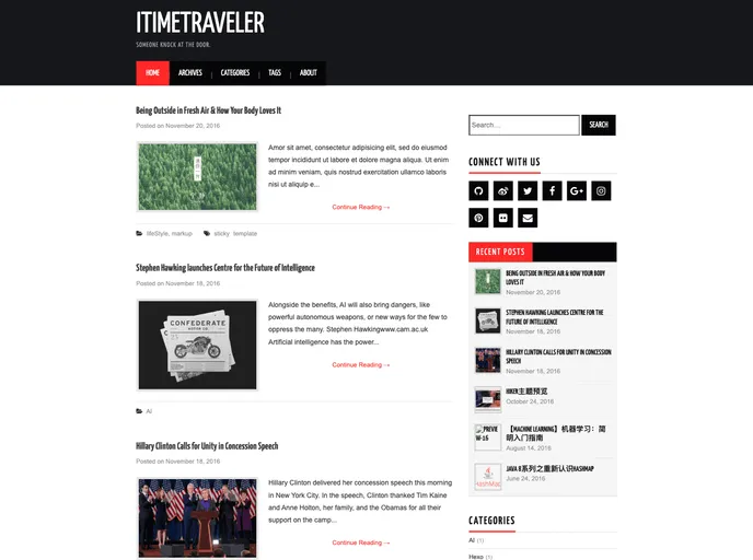 screenshot of Hexo Theme Hiero