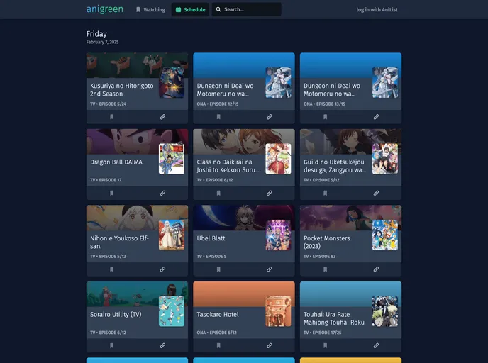 screenshot of Anigreen