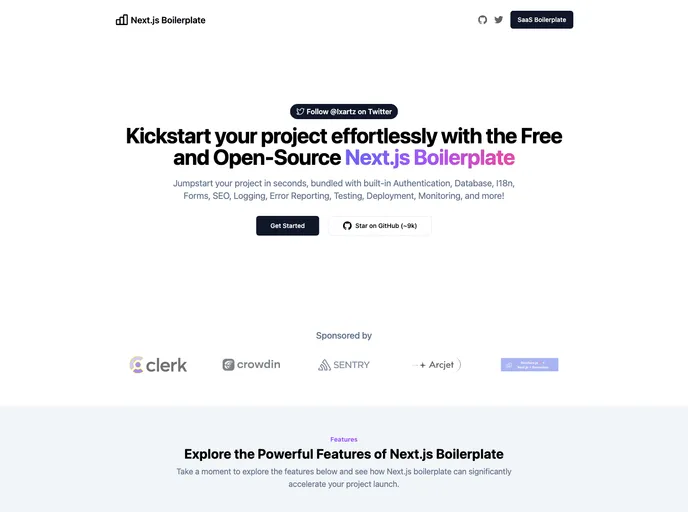 screenshot of Nextjs Starter