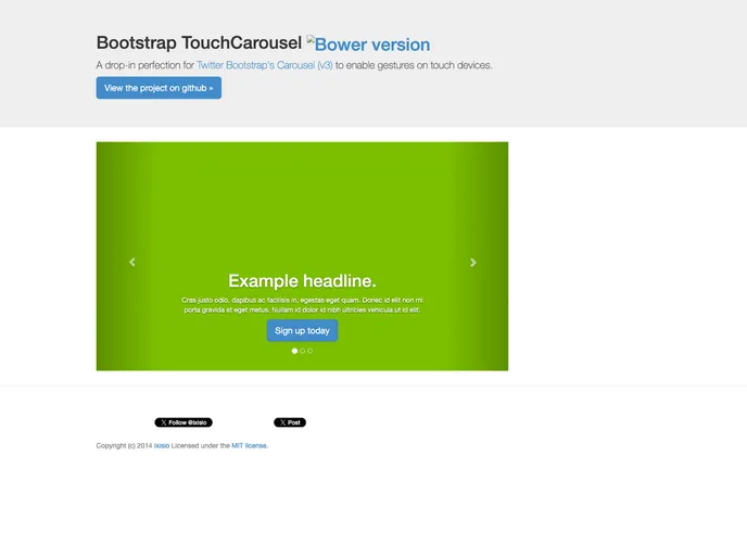 screenshot of Bootstrap Touch Carousel