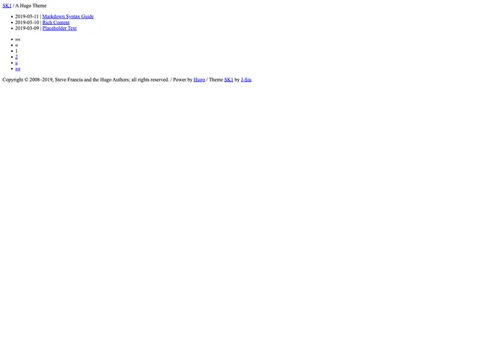 screenshot of Hugo Theme Sk1