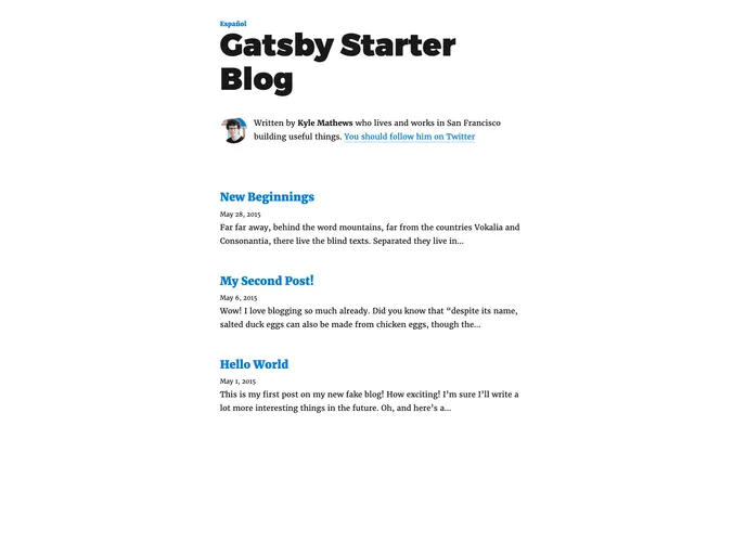 screenshot of Gatsby Starter I18n Blog
