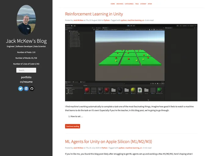 screenshot of Jackmckew.dev