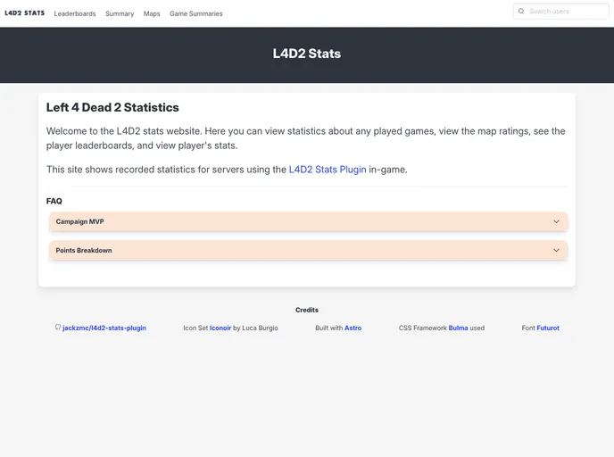 L4d2 Stats Plugin screenshot