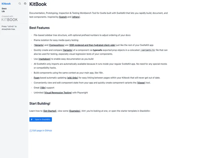 screenshot of Kitbook