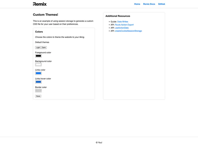 screenshot of Dynamic Css With Remix Resource Routes