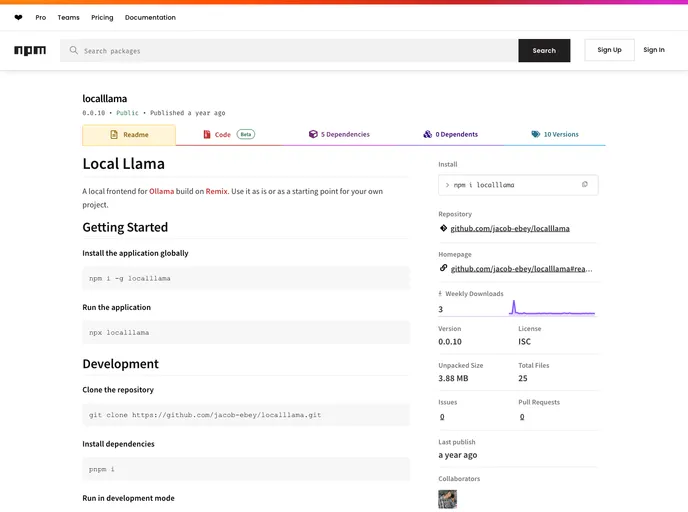 screenshot of Localllama